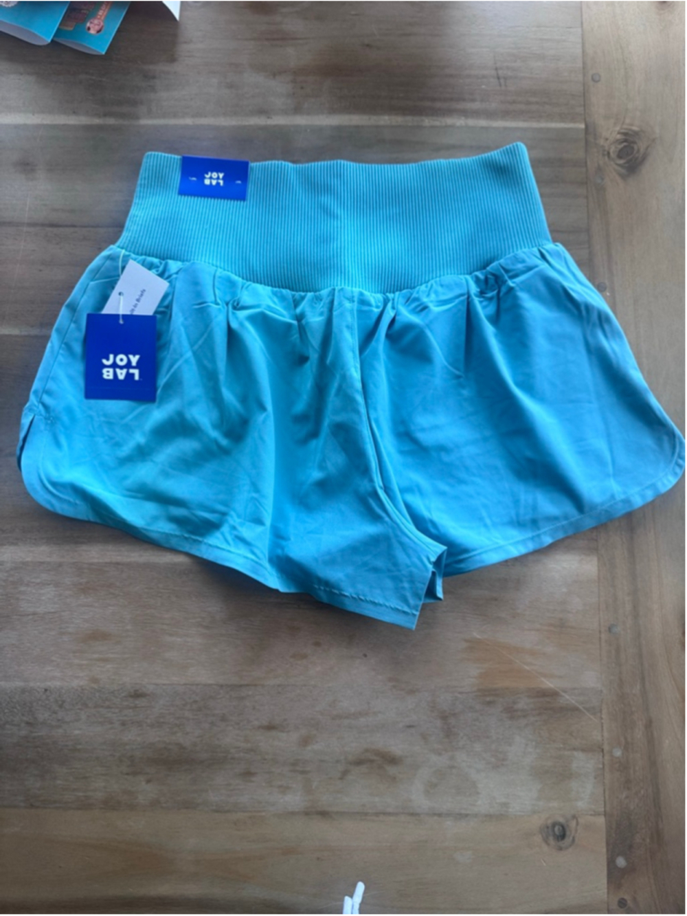 JoyLab Teal High Rise Athletic Shorts Built In Briefs - Picture 3 of 4